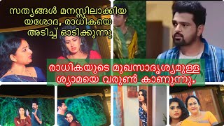 സത്യങ്ങൾ മനസ്സിലാക്കിയ യശോദ, രാധികയെ അടിച്ച് ഓടിക്കുന്നു| Snehapoorvam shyama serial review| Jan 10