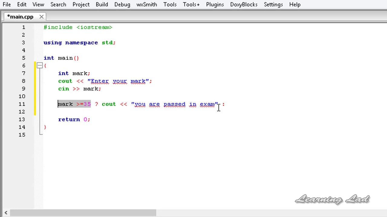 Lecture-16, C Ternary Operator Conditional Operator C++ YouTube - YouTube