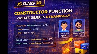 Js class 20 Constructor Function | Create Objects Dynamically