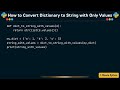 How to Convert Dictionary to String with Only Values