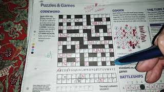 Evening Standard codeword - tutorial - how to solve - walkthrough 20-4-22