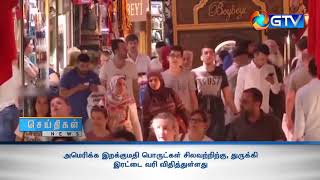 அமெரிக்க இறக்குமதி பொருட்கள் சிலவற்றிற்கு, துருக்கி இரட்டை வரி விதித்துள்ளது