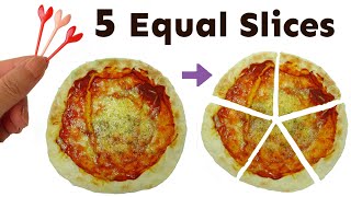 How To Cut A Pizza Into 5 Equal Slices | 10 slices | Using Food Picks | Easy \u0026 Quick | Food Hack |