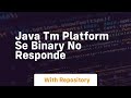 java tm platform se binary no responde