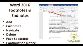 Word 2016 Footnotes and Endnotes