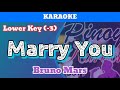 Marry You by Bruno Mars (Karaoke : Lower Key)