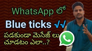 How to hide Blue ticks in Whatsapp ! మీ వాట్సాప్ లో బ్లూ టిక్స్ హైడ్ చేసుకోండి !  in telugu ||