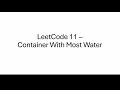 Container With Most Water - LeetCode 11 - 2 Pointers - Python