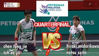 quarterfinal  : chen/toh [MAL] VS midorikawa/saito [JPN] | petronas malaysia open 2025