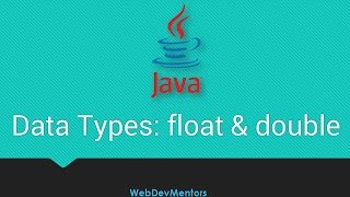 11.Data Types: float and double