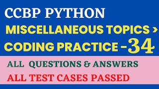 Coding Practice - 34 | OOPs | Miscellaneous Topics | Python | CCBP 4.0