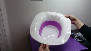 Review Sitz Bath for Hemorrhoids Relief, Foldable Basin for Toilet Seat, Includes Sprayer, by Fivona