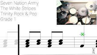 How to play Seven Nation Army On Drums 🎵 Trinity Rock & Pop Grade 1