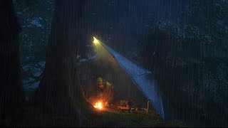 Can I survive and camp in this heavy rain in the dark forest?