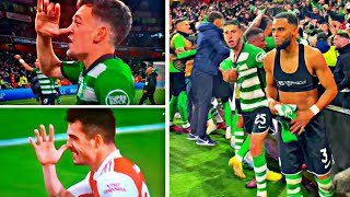 Sporting Crazy celebrations as they knocked out Arsenal out of the Europa League in penalty shootout