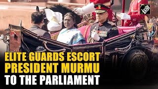 Elite Guards escort President Droupadi Murmu to the Parliament for Budget Session 2025