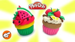 How to Make Play Doh Cupcakes. Video for Girls Kids DIY Toy Food