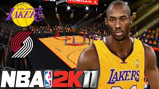 NBA 2K11 | LAKERS VS BLAZERS FULL GAMEPLAY [PSP]