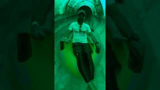 Green Tunnel Water Slide at Escape Water Park #shorts #waterpark #waterslide #traveldude9