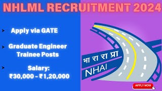 #nhlml NHLML #recruitment2024 Apply for 28 Graduate Engineer Trainee (GET) Posts via GATE #jobalert