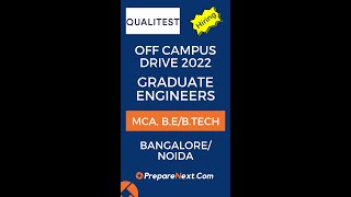 QualiTest Off Campus Drive 2022 | Graduate Engineers | IT Job | Engineering Job | Bangalore/Noida