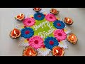 Happy Diwali Rangoli | दिवाली दिया रंगोली | beautiful happy diwali rangoli | Diwali New Rangoli