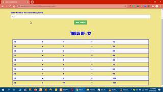 TABLE GENERATOR IN PHP