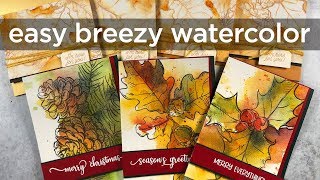 Easy Breezy Watercolor Cards - Distress Oxide and Watercolor