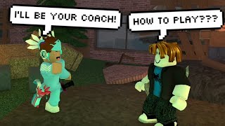 I Became A Mm2 Coach And Taught A Bacon Hair How To Play Murder Mystery 2