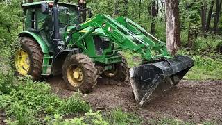 Fixing Logging Roads To Harvest Firewood #firewood #forestry #johndeeretractor #tractor