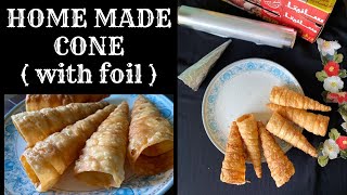 HOME MADE CONE RECIPE | SHAWARMA CONE / CONE CHAT  |  MADE WITH ALUMINIUM FOIL