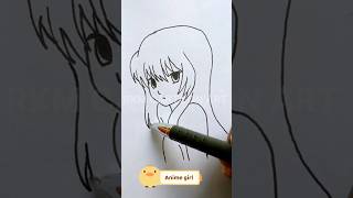 Anime Girl simple hand sketch draw #shorts #youtube shorts #trending #drawing #art #viral