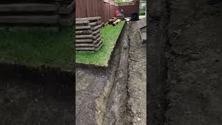 French Drain installation around house #CalgaryLandscaping