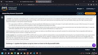 Integrating Amazon DynamoDB | CodeClouDia AWS Lab
