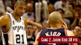 NBA Finals 2003. NJ Nets vs San Antonio Spurs - Game Highlights | Game 2 | Kidd 30 pts, Parker 21 HD