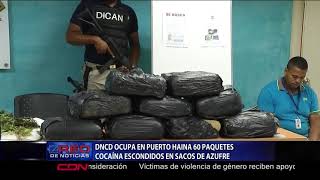 DNCD ocupa en puerto Haina 60 paquetes cocaína escondidos en sacos de azufre