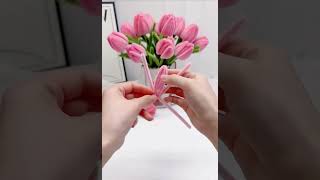 Hướng dẫn làm hoa Tulip bằng kẽm nhung đơn giản