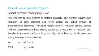 Periodic properties of Alkali metals ( Gr IA)
