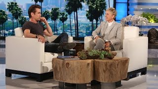 Colin Farrell Celebrates with Ellen