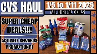 CVS Haul - 1/5/25 to 1/11/25 - Super Cheap Deals - All Digital Deals - Activate Rewards Promotion!!!