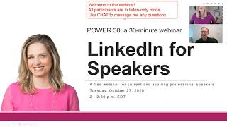 Are You a Professional Speaker? WATCH THIS for LinkedIn Tips (webinar playback) by Brenda Meller