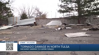 Possible tornado leaves damage in North Tulsa