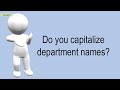 Do You Capitalize Department Names