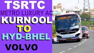 VOLVO 8400 TSRTC METRO LUXURY AC BUS | HYDERABAD(BHEL-LINGAMPALLY) TO KURNOOL BUS | HCU DEPOT BUS.