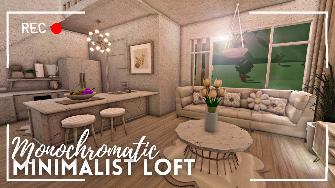 [roblox Bloxburg] No Gamepass Monochromatic Minimalist Loft 🦋 ꒰ Tour ...