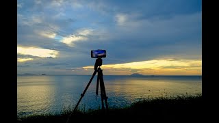 綾羅木海岸で日没後の雲の流れタイムラプス