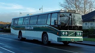 Travlon Coachlines Ford R1114 no. 1 ex Hamilton Transport no. 7 through Edward Street Lincoln.