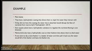 Hydrophobic and Hydrophilic Substances