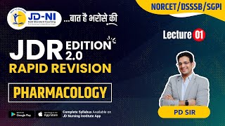 JDR 2.0 PHARMACOLOGY -01 NORCET -07 DSSSB JDNI PD SIR