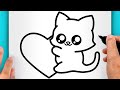 DISEGNI FACILI! COME DISEGNARE UN GATTO KAWAII (VIDEO DI DISEGNI)